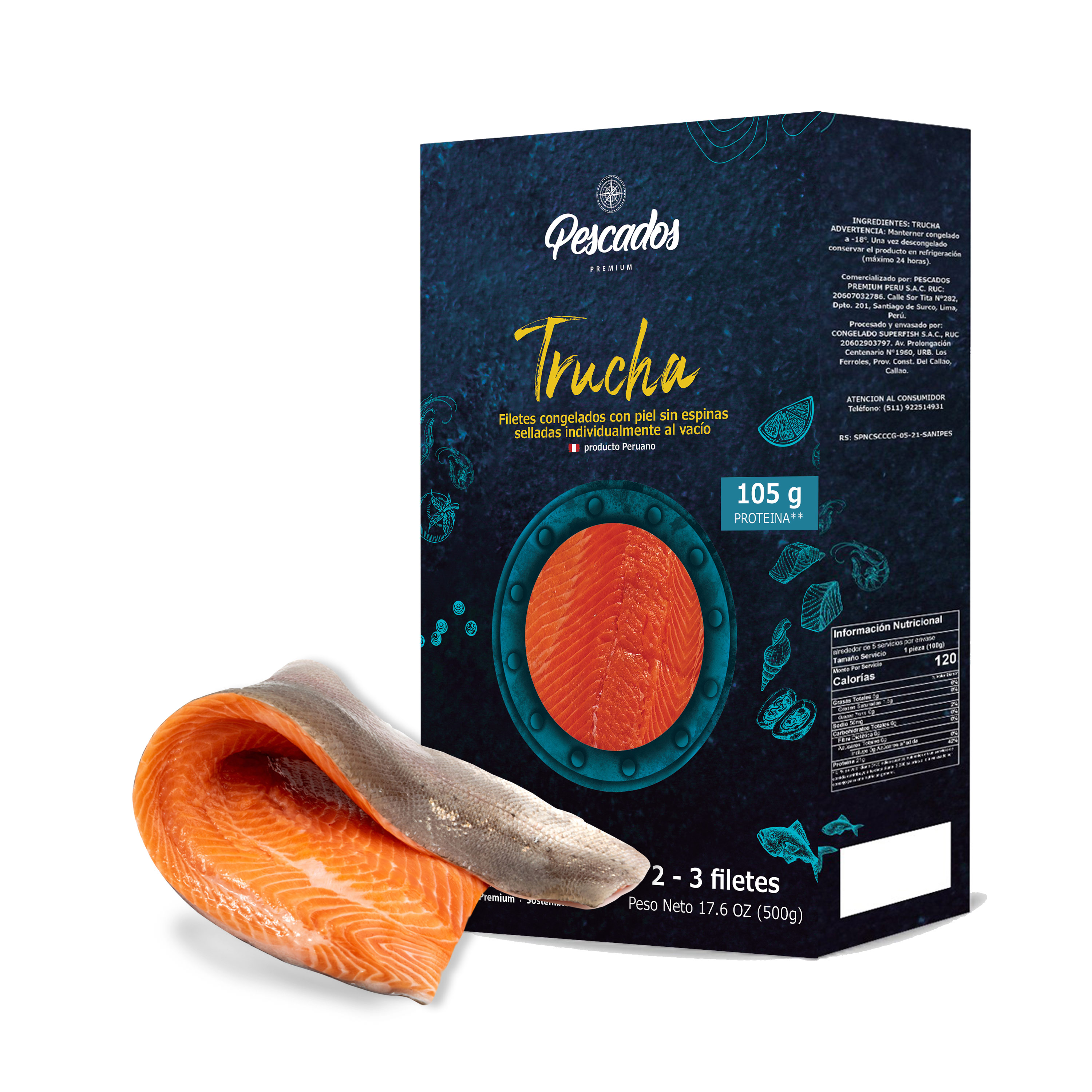 Trucha filetes congelados (500 gr)