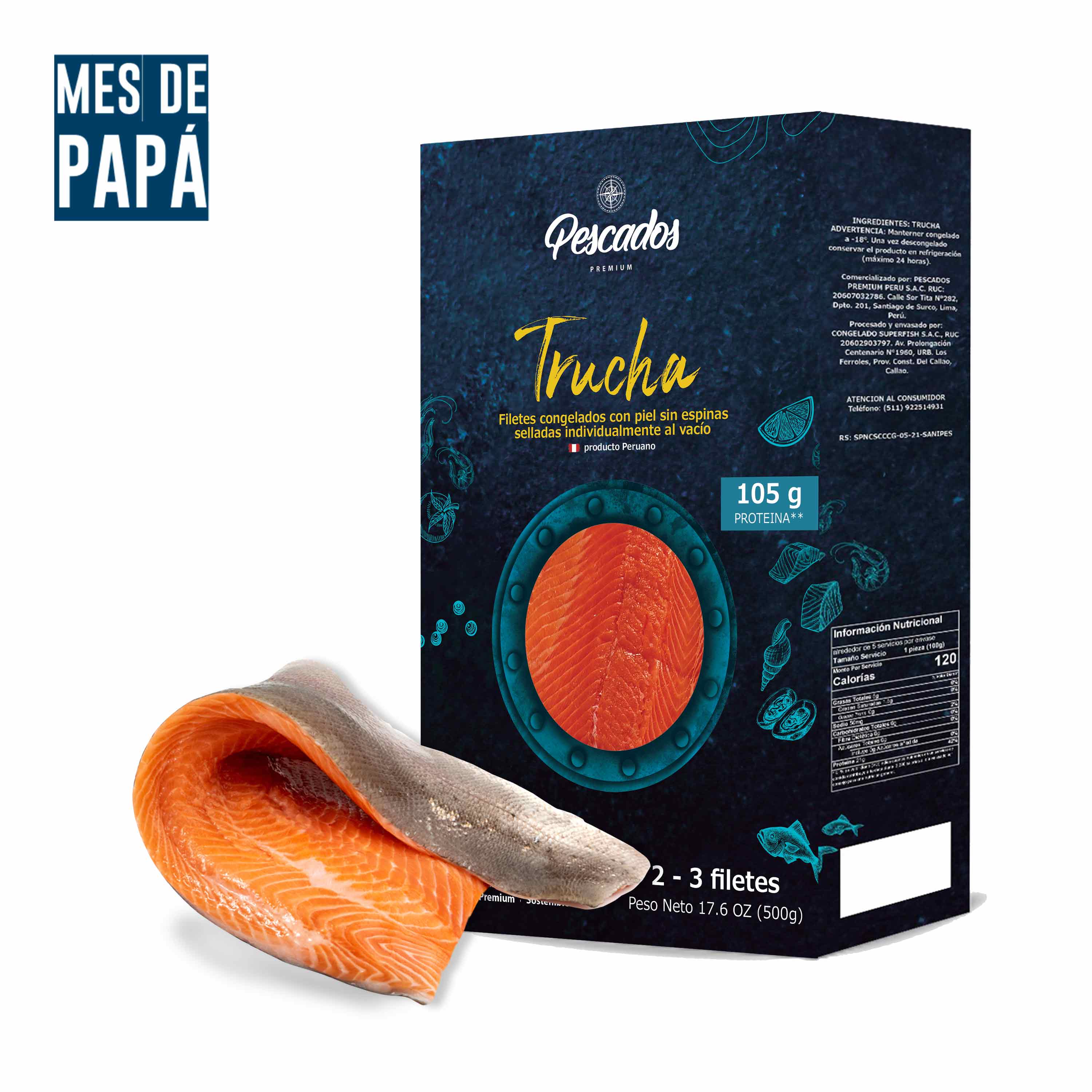 Trucha filetes congelados (500 gr)