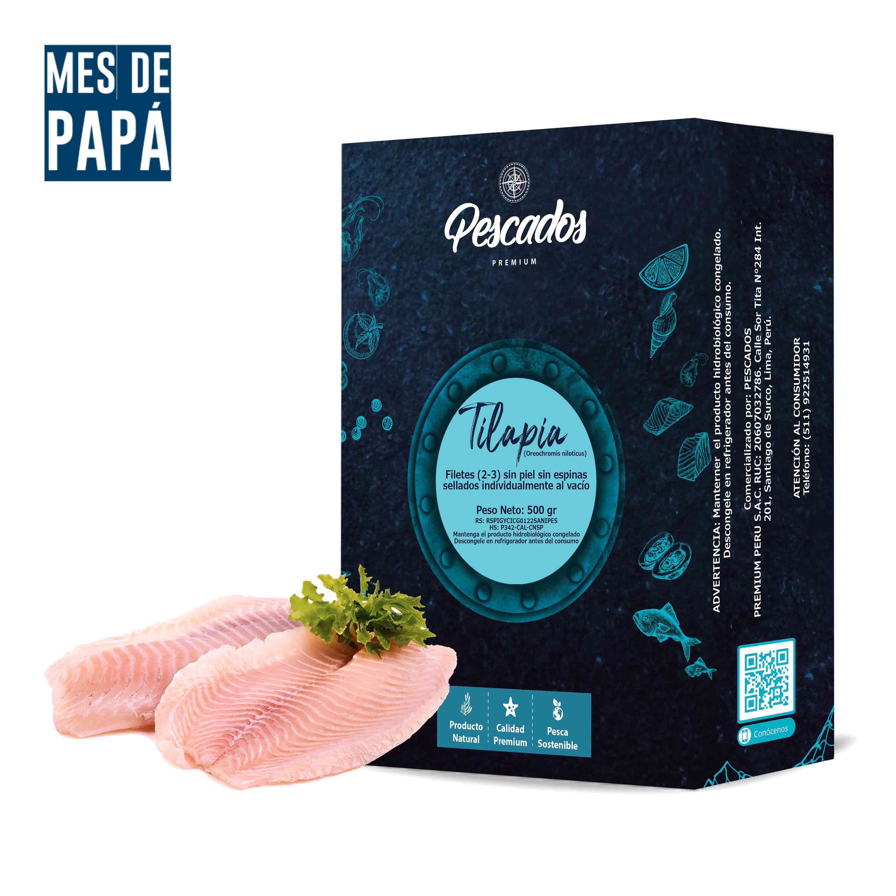 Tilapia filetes congelados (500 gr)